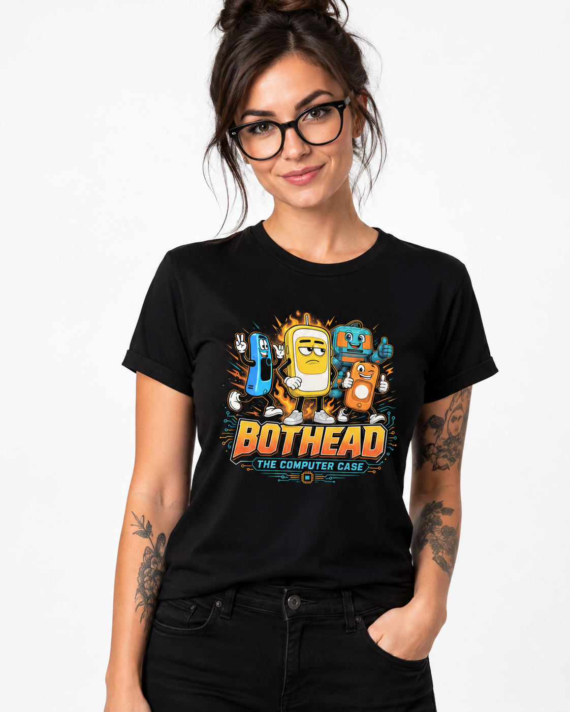 Bot Head The Computer Case Graphic Unisex T-Shirt